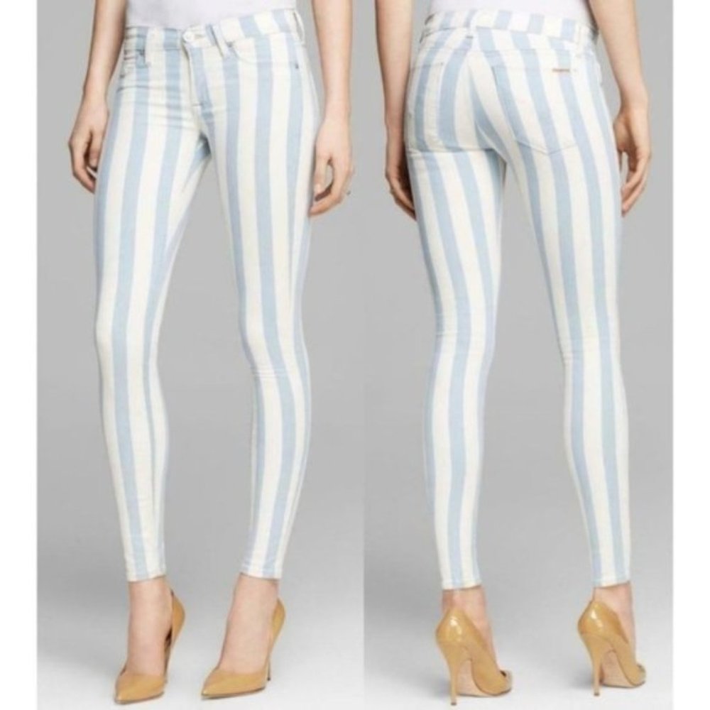 Hudson Striped Krista Super Skinny Jeans